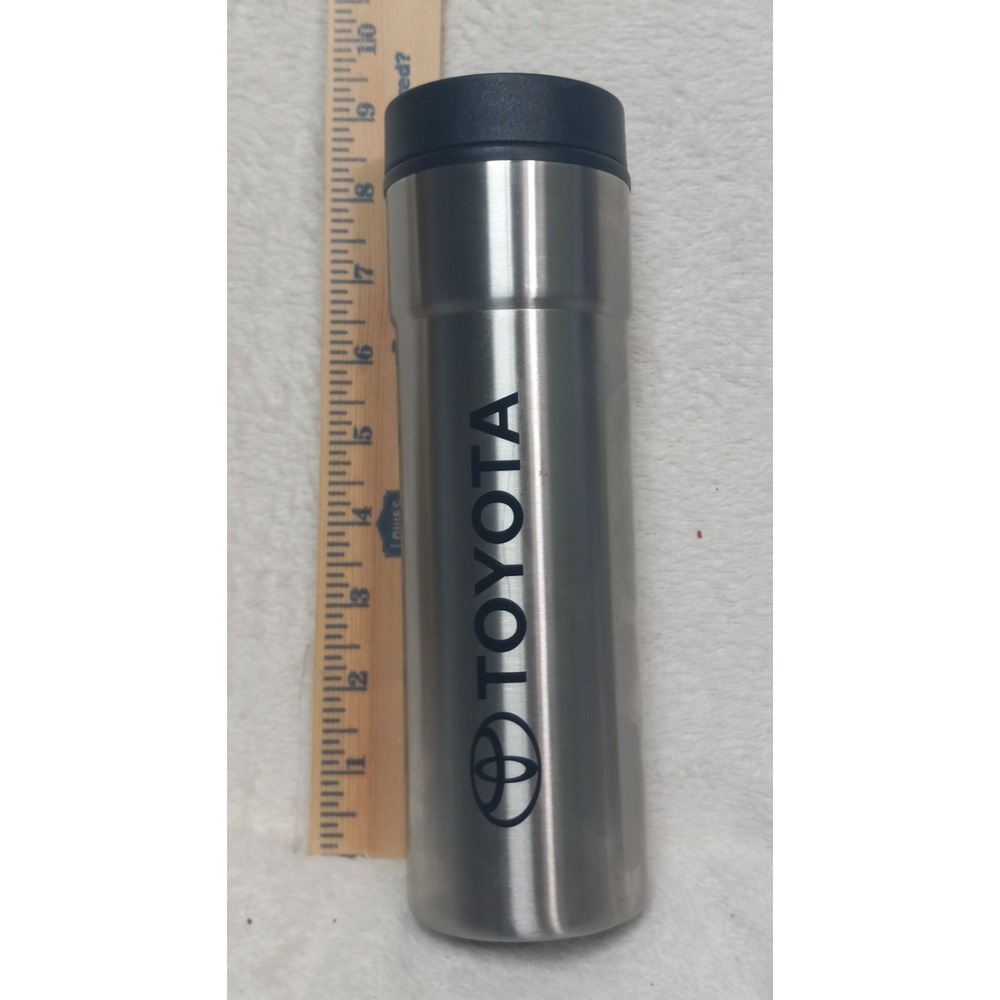 TOYOTA Silver Stainless Steel Insulated Travel Tumbler 16 fl oz With Lid HSN